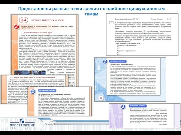 Представлены разные точки зрения по наиболее дискуссионным темам