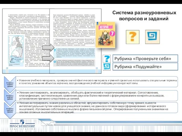 Система разноуровневых вопросов и заданий