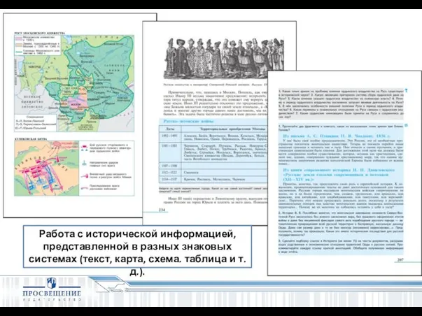 Работа с исторической информацией, представленной в разных знаковых системах (текст, карта, схема. таблица и т.д.).