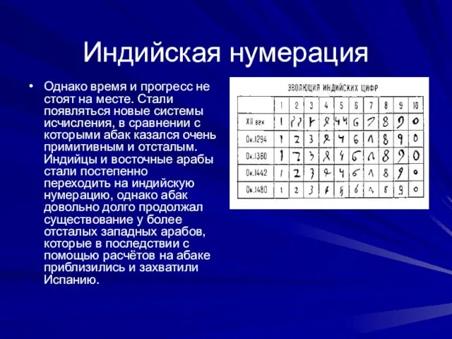 Индийская нумерация Однако время и прогресс не стоят на месте. Стали