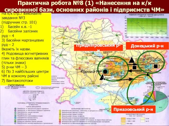 Практична робота №8 (1) «Нанесення на к/к сировинної бази, основних районів