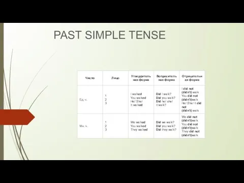 PAST SIMPLE TENSE