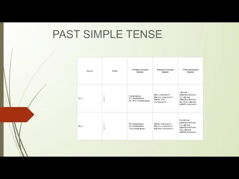 PAST SIMPLE TENSE