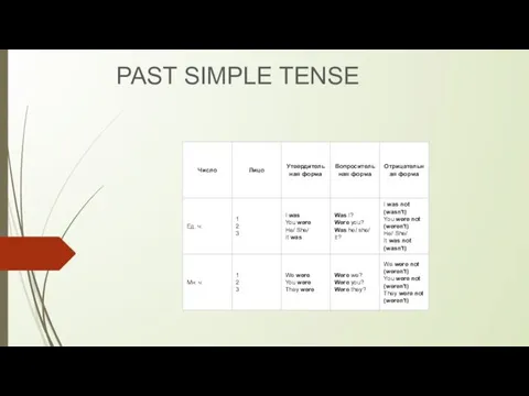 PAST SIMPLE TENSE