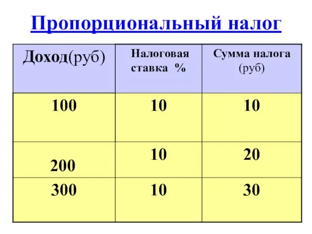 Пропорциональный налог 200