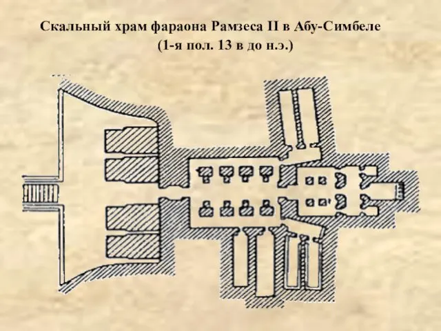 Скальный храм фараона Рамзеса II в Абу-Симбеле (1-я пол. 13 в до н.э.)