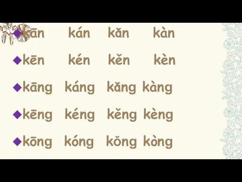 kān kán kǎn kàn kēn kén kěn kèn kānɡ kánɡ kǎnɡ