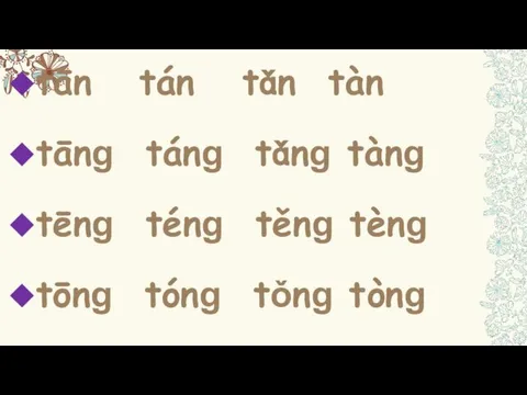 tān tán tǎn tàn tānɡ tánɡ tǎnɡ tànɡ tēnɡ ténɡ těnɡ tènɡ tōnɡ tónɡ tǒnɡ tònɡ