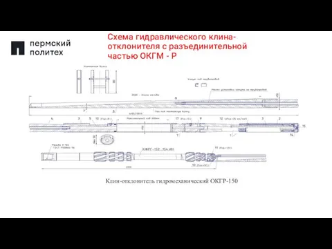 Схема гидравлического клина-отклонителя с разъединительной частью ОКГМ - Р Клин-отклонитель гидромеханический ОКГР-150