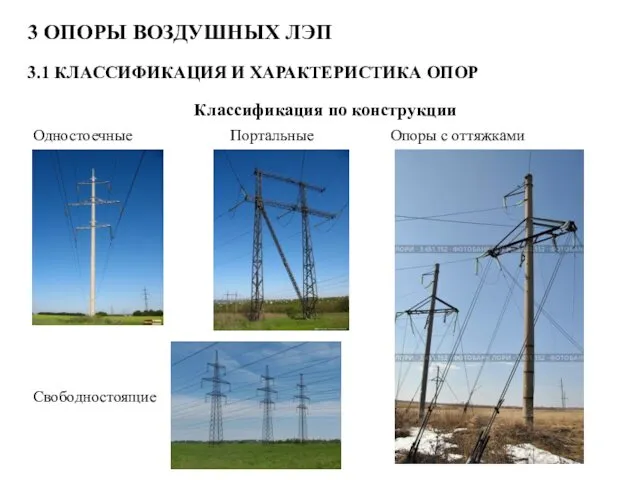 3 ОПОРЫ ВОЗДУШНЫХ ЛЭП 3.1 КЛАССИФИКАЦИЯ И ХАРАКТЕРИСТИКА ОПОР Классификация по