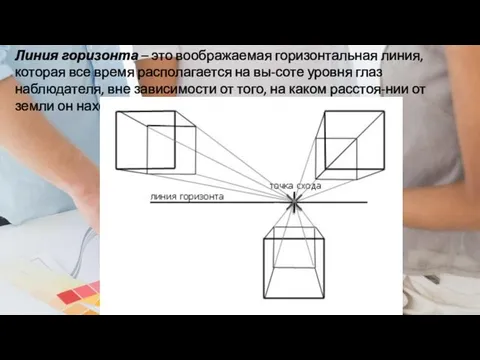 Линия горизонта – это воображаемая горизонтальная линия, которая все время располагается