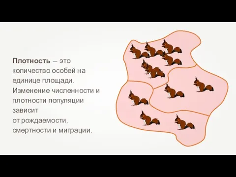 Плотность — это количество особей на единице площади. Изменение численности и