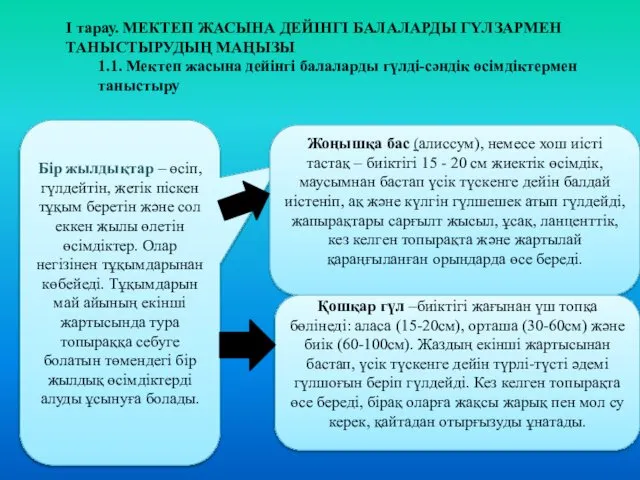 Бір жылдықтар – өсіп, гүлдейтін, жетік піскен тұқым беретін және сол