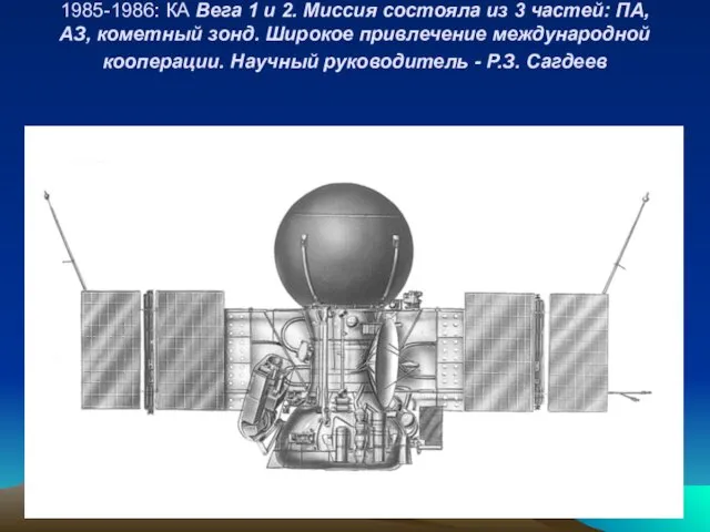 1985-1986: КА Вега 1 и 2. Миссия состояла из 3 частей: