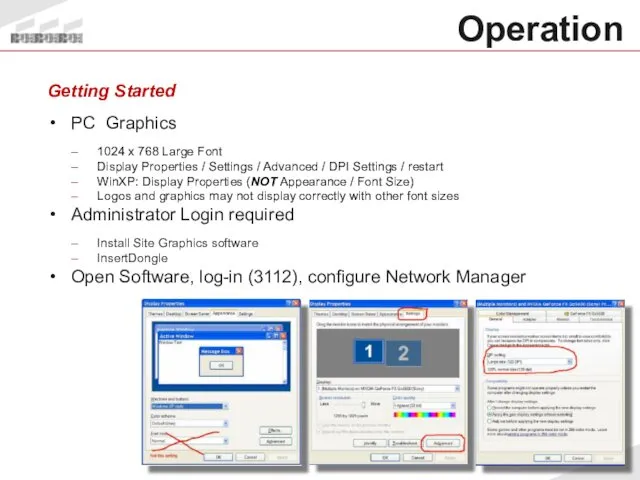 Operation Getting Started PC Graphics 1024 x 768 Large Font Display