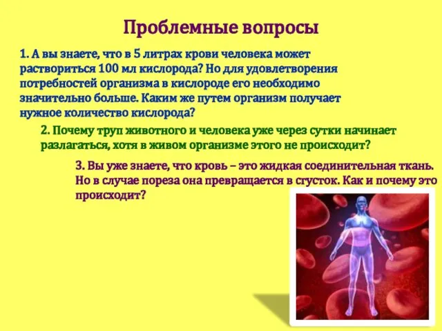 Проблемные вопросы 3. Вы уже знаете, что кровь – это жидкая