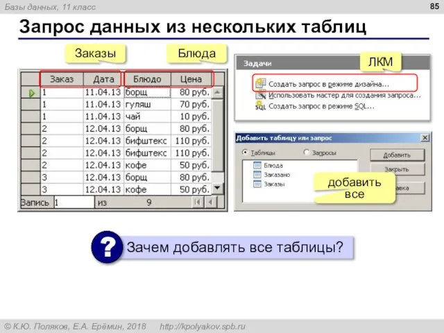 Запрос данных из нескольких таблиц добавить все