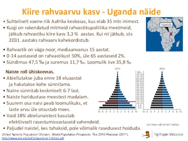 Kiire rahvaarvu kasv - Uganda näide United Nations Population Division, World