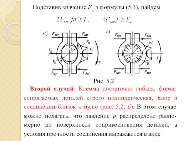 Подставив значение Fn в формулы (5.1), найдем Второй случай. Клемма достаточно