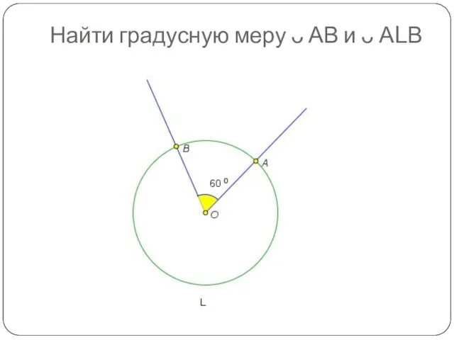 Найти градусную меру ᴗ АВ и ᴗ АLВ