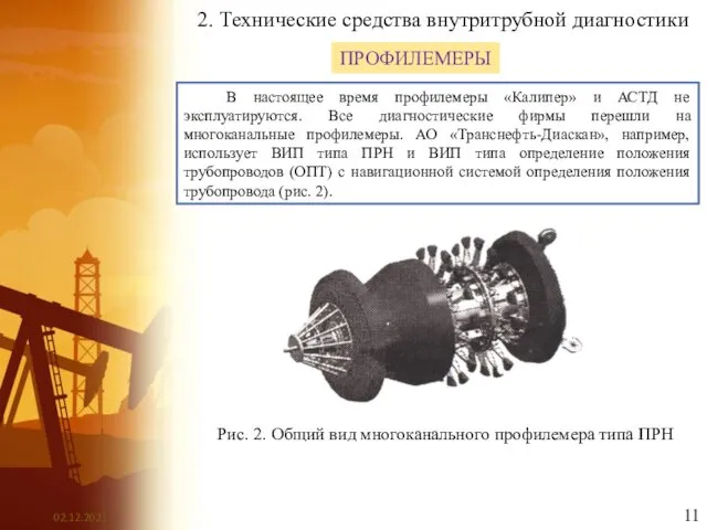 2. Технические средства внутритрубной диагностики ПРОФИЛЕМЕРЫ В настоящее время профилемеры «Калипер»