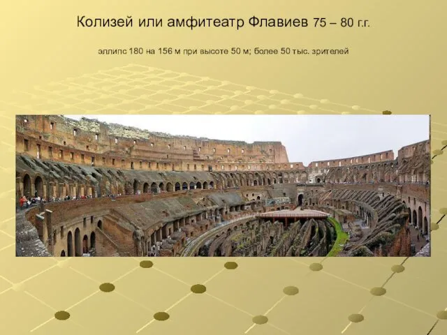 Колизей или амфитеатр Флавиев 75 – 80 г.г. эллипс 180 на