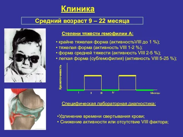 Клиника Средний возраст 9 – 22 месяца Специфическая лабораторная диагностика: Степени