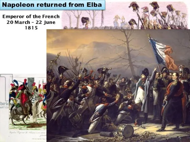 Napoleon returned from Elba Emperor of the French 20 March – 22 June 1815