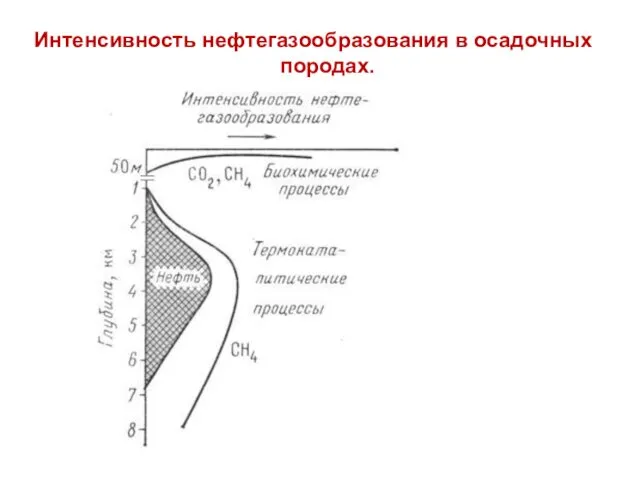 Интенсивность нефтегазообразования в осадочных породах.