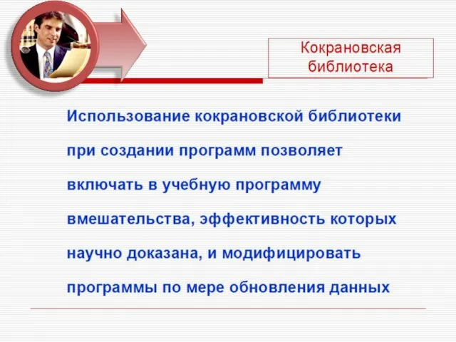 Кокрановская библиотека Использование кокрановской библиотеки при создании программ позволяет включать в