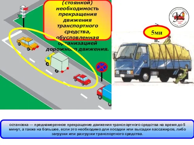 остановка — преднамеренное прекращение движения транспортного средства на время до 5