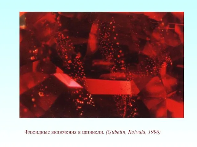 Флюидные включения в шпинели. (Gübelin, Koivula, 1996)