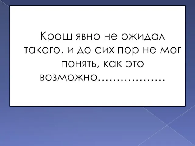 Крош явно не ожидал такого, и до сих пор не мог понять, как это возможно………………