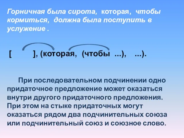 Горничная была сирота, которая, чтобы кормиться, должна была поступить в услужение