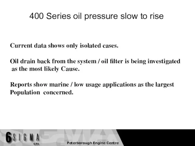 Current data shows only isolated cases. Oil drain back from the