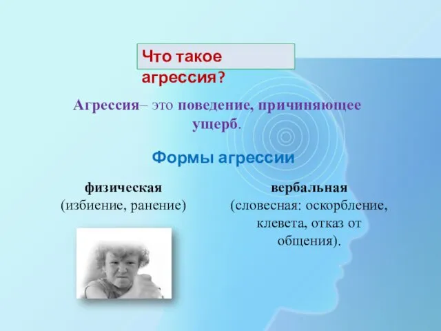 Агрессия– это поведение, причиняющее ущерб. Что такое агрессия? Формы агрессии физическая