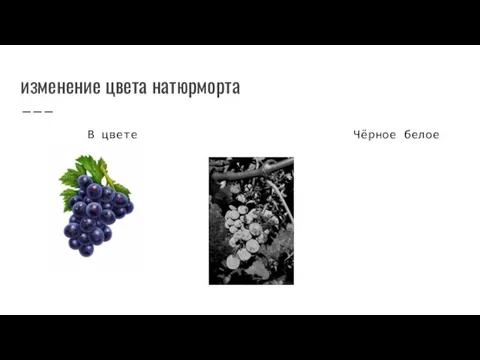 изменение цвета натюрморта В цвете Чёрное белое