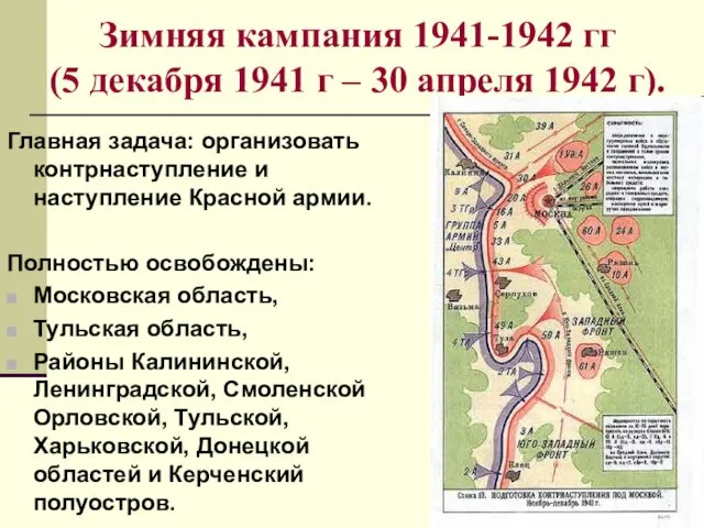 Зимняя кампания 1941-1942 гг (5 декабря 1941 г – 30 апреля