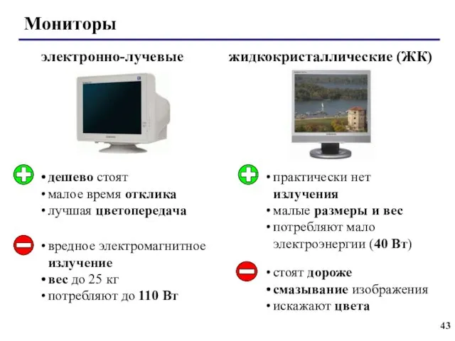 Мониторы дешево стоят малое время отклика лучшая цветопередача практически нет излучения