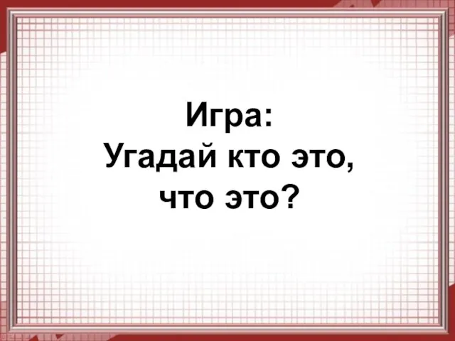 Игра: Угадай кто это, что это?