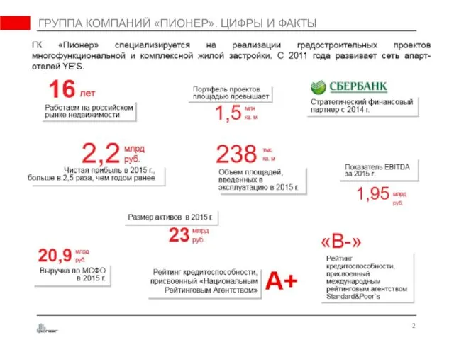 ГРУППА КОМПАНИЙ «ПИОНЕР». ЦИФРЫ И ФАКТЫ