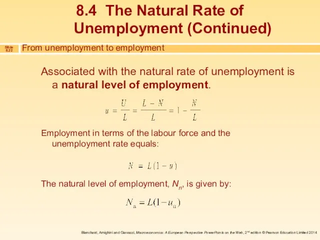 Associated with the natural rate of unemployment is a natural level