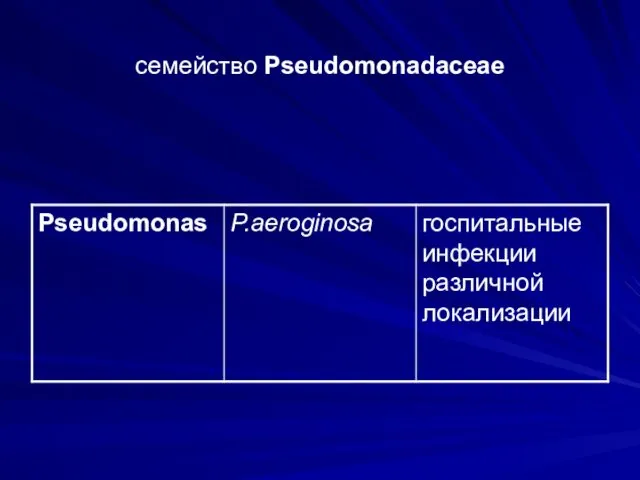 семейство Pseudomonadaceae
