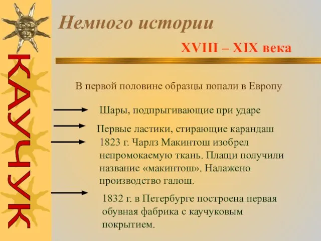 Немного истории XVIII – XIX века В первой половине образцы попали