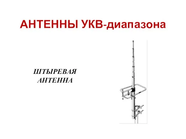 АНТЕННЫ УКВ-диапазона ШТЫРЕВАЯ АНТЕННА