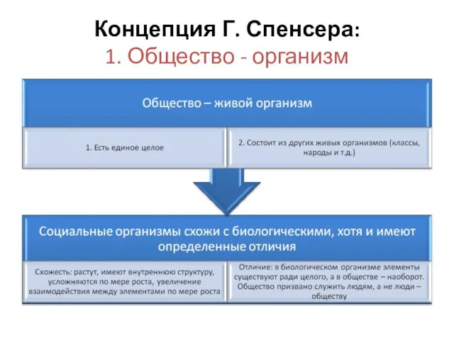 Концепция Г. Спенсера: 1. Общество - организм