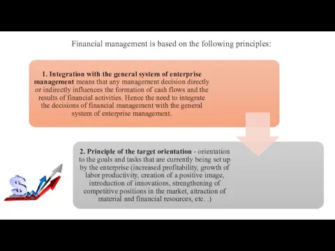 Financial management is based on the following principles: