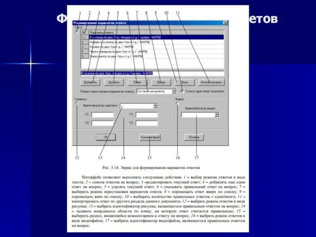 Формирование вариантов ответов