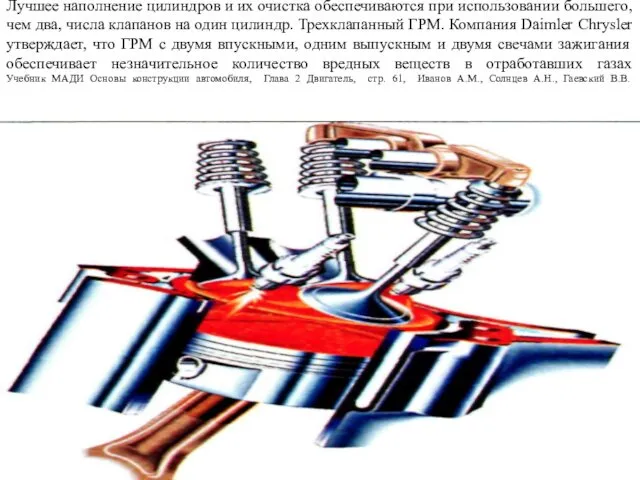 Лучшее наполнение цилиндров и их очистка обеспечиваются при использовании большего, чем