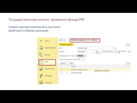 Государственный каталог музейного фонда РФ Самые свежие изменения в протокол файлового обмена данными